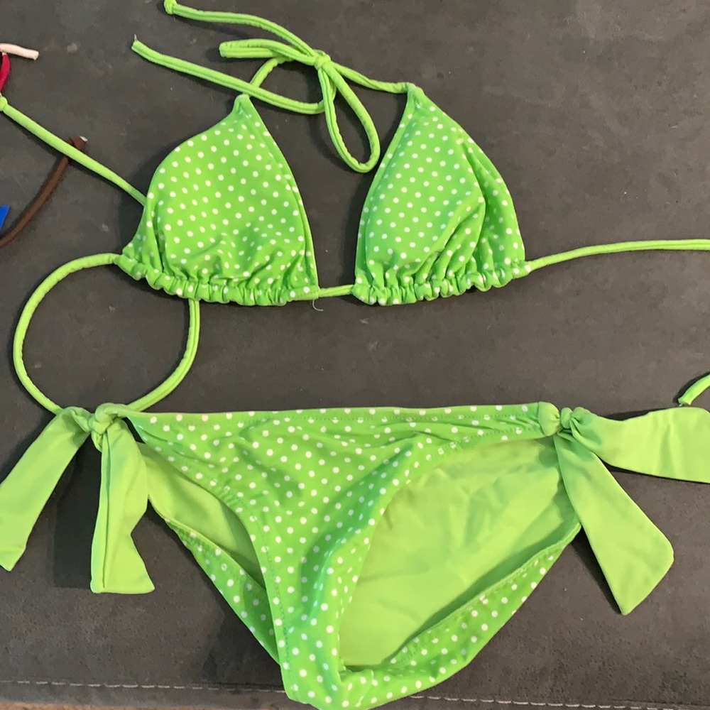 Reversible Lime Green/Dot Bikini